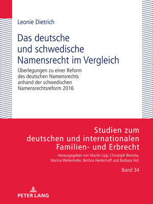 cover image of Das deutsche und schwedische Namensrecht im Vergleich